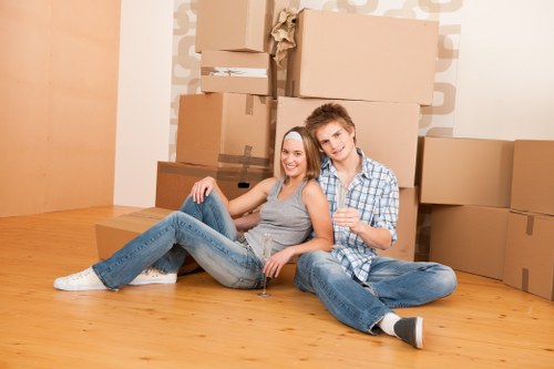 Removal van prepared for a residential apartment move in Surrey
