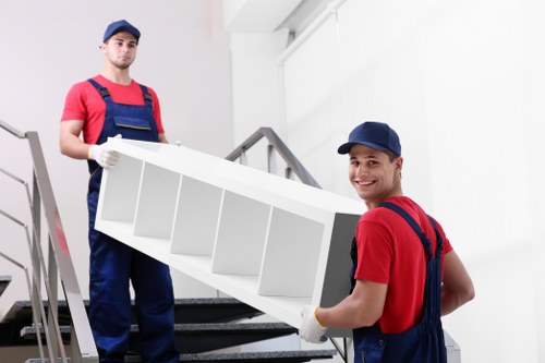 Business removals in Surrey with office furniture and equipment being moved