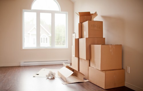 Surrey removal van service with moving boxes and furniture