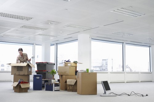 Office and commercial items being moved with a Surrey man and van service