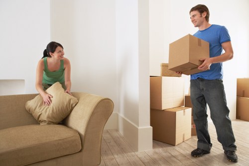 Packing boxes and household items for a Surrey relocation